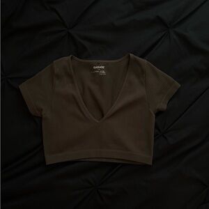 Garage Women's Black Ribbed Crop Top